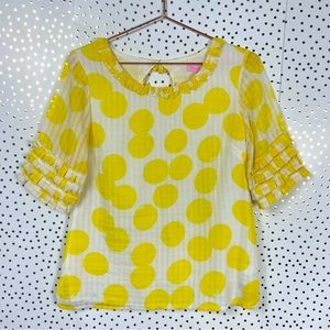 Lilly Pulitzer Yellow Polka Dot Top